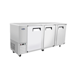 Atosa MBB90-GR Three Section Back Bar Cooler 89.3"W x 28.1"D x 42.2"H w/3 Locking Solid Doors