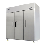 Atosa MBF8003GR Reach-In 3 Section Top Mount Freezer 77-3/4"W x 33-3/4"D x 82-7/8"H with 3 Locking Solid Doors