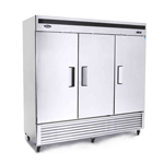 Atosa MBF8508GR 3 Section Reach-In Bottom Mount Refrigerator 81-7/8"W x 31-1/2"D x 83-1/8"H with 3 Locking Solid Doors