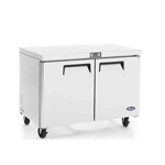 Atosa MGF8406GR Two Section Rear Mount Undercounter Freezer 48-1/4"W x 30"D x 34-1/8"H with 2 Solid Doors