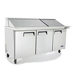 Atosa MSF8308GR Mega-Top Three Door Sandwich Prep Table 72-11/16"W, 21.13 Cu. Ft.