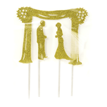 Au Bon Cake Gold Chuppah Jewish Wedding Cake Topper, 6" 