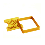 Au Bon Cake Square Cutter with Chabad Menorah Logo Embosser, 2.75"