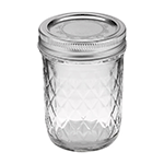 Ball Quilted Crystal Regular Mouth Mason Jars, 8 oz. - Case of 12