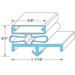 Beverage Air OEM # 703-814B, Magnetic Door Gasket Strip - 52" x 1 1/16" x 3/4"