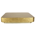 Bez Innovations Gold Floral Leaf Square Cake Stand, 18"