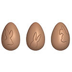 Cabrellon Egg with Rabbit Polycarbonate Chocolate Mold, 15 Cavities