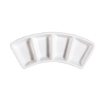 CAC China CN-4B8 Arched Rectangle 4 Compartment Accessories Dish 8-1/2" x 3" x 1" High - Case Of 36