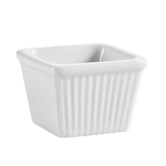 CAC China Fluted Square Ramekin - 3 Oz. - Case Of 48