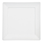 CAC F-SQ16 Paris French 10 1/4" Bone White Square Porcelain Plate - Case Of 12