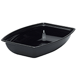 Cambro Camwear Black Rectangular Ribbed Bowl 14-1/4