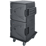 Cambro CMBH1826TBF191 Granite Gray Camtherm Electric Cabinet, Tall Profile, 10" Rear Casters, Fahrenheit, HOT ONLY