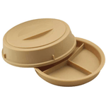 Cambro HK93CW133 Camwear Heat Keeper 3 Compartment Base and Cover - Beige - Pack of 6