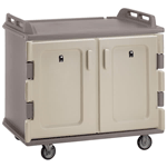 Cambro MDC1418S20194 Meal-Delivery Cart for Tray Service - 2 Compartments for 14'' x 18'' Trays - Low - Granite Sand