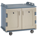 Cambro MDC1418S20401 Meal-Delivery Cart for Tray Service - 2 Compartments for 14'' x 18'' Trays - Low - Slate Blue