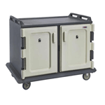 Cambro MDC1520S20191 Meal-Delivery Cart for Tray Service - 2 Compartments for 15'' x 20'' Trays - Low - Granite Gray