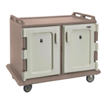 Cambro MDC1520S20194 Meal-Delivery Cart for Tray Service - 2 Compartments for 15'' x 20'' Trays - Low - Granite Sand