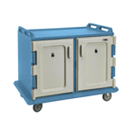 Cambro MDC1520S20401 Meal-Delivery Cart for Tray Service - 2 Compartments for 15'' x 20'' Trays - Low - Slate Blue