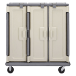 Cambro MDC1520T30191 Meal-Delivery Cart for Tray Service, 3 Compartments for 15'' x 20'' Trays, Tall - Granite Gray w/Cream Door