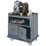 Cambro MDC24191 Beverage Service Cart For Beverage and Food Delivery in One--Recessed Top - Granite Gray