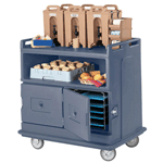 Cambro MDC24401 Beverage Service Cart For Beverage and Food Delivery in One--Recessed Top - Slate Blue