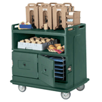 Cambro MDC24F192 Beverage Service Cart for Beverage and Food Delivery in One - Granite Green