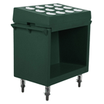 Cambro TDCR12192 Tray and Dish Cart: Cart-&-Rack Combination - Granite Green