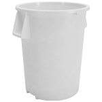 Carlisle Bronco White Round Waste Container, 55 Gallons