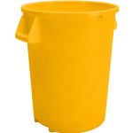 Carlisle Bronco Yellow Round Waste Container, 32 Gallon