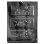 Plastic Chocolate Mold, Cheerleader Bar, 3 Cavities