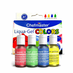Chefmaster Primary Colors Liqua-Gel Kit, .70 Oz, Set of 4