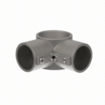 CHG Corner Cross Brace Fitting For 1-5/8" OD Legs, Brushed Aluminum