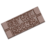 Chocolate World Clear Polycarbonate Chocolate Mold, Get Well Soon