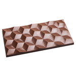Chocolate World Clear Polycarbonate Chocolate Mold, Faceted Bar