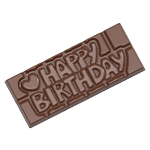 Chocolate World Clear Polycarbonate Chocolate Mold, Happy Birthday