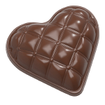 Chocolate World Polycarbonate Chocolate Mold, Chesterfield Heart, 2 Cavities