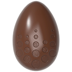 Chocolate World Polycarbonate Chocolate Mold, Egg with Dots, 8 Cavities