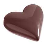 Chocolate World Polycarbonate Chocolate Mold, Heart, 5 Cavities