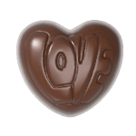 Chocolate World Polycarbonate Chocolate Mold, Heart Love, 21 Cavities