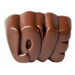 Chocolate World Polycarbonate Chocolate Mold, Love Praline, 24 Cavities