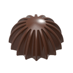 Chocolate World Polycarbonate Chocolate Mold, Pleated Half Sphere, 21 Cavities