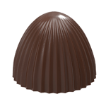 Chocolate World Polycarbonate Chocolate Mold, Pleated Egg Top Half, 24 Cavities