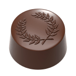 Chocolate World Polycarbonate Chocolate Mold, Praline with Laurel Wreath, 21 Cavities