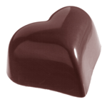 Chocolate World Polycarbonate Chocolate Mold, Rounded Heart, 28 Cavities