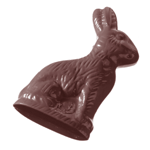 Chocolate World Polycarbonate Chocolate Mold, Sitting Hare, 4 Cavities