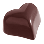 Chocolate World Polycarbonate Chocolate Mold, Small Puffy Heart, 21 Cavities