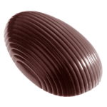 Chocolate World Polycarbonate Chocolate Mold, Striped Egg, 22 gr., 14 Cavities
