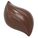 Chocolate World Polycarbonate Chocolate Mold, Pointed Striped Oval, 21 Cavities