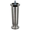 Chrome Stainless Steel 4" Adjustable Equipment Leg; Flange Foot; 1/4"-20 Stud Mount