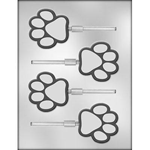CK Products 90-11268 Paw-Print Sucker Plastic Chocolate Mold